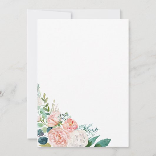 Romantic Peony drijft het huwelijk van Kaart (Achterkant)