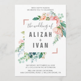 Romantic Peony drijft het huwelijk van Kaart