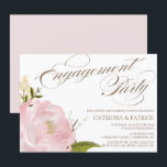 Romantic Peony Flower Engagament Party Kaart<br><div class="desc">Whimsical-uitnodiging met prachtige waterverf illustraties van pinda's en roos. Dit is een deel van een trouwsuite. Overeenkomende objecten zijn beschikbaar.</div>