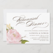 Romantic Peony Flower Rehearsal Dinner Invitation Kaart (Voorkant)