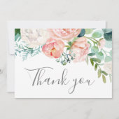 Romantic Peony Flowers Bedankt voor je kaart (Voorkant)