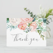 Romantic Peony Flowers Bedankt voor je kaart (Staand voorkant)