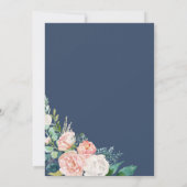 Romantic Peony Flowers | Blauwe foto slaat de datu Save The Date (Achterkant)