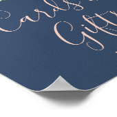 Romantic Peony Flowers | Blauwe Kaarten en cadeaut Poster (Hoek)