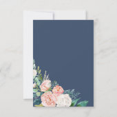 Romantic Peony Flowers Blue Menu Keuze RSVP-kaart (Achterkant)