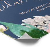 Romantic Peony Flowers Blue Vrijgezellenfeest Welk Poster (Hoek)