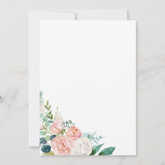 Romantic Peony Flowers Bridal Tea Kaart (Achterkant)
