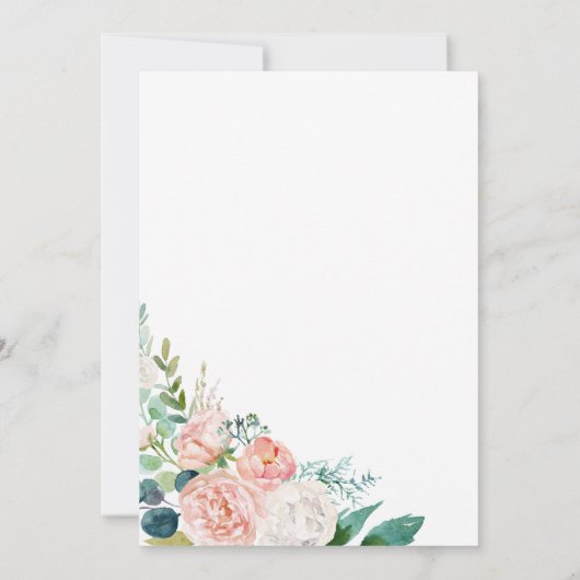 Romantic Peony Flowers Formal Wedding Kaart (Achterkant)