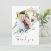 Romantic Peony Flowers Foto bedankt (Staand voorkant)