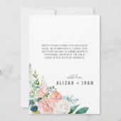 Romantic Peony Flowers Foto bedankt (Achterkant)