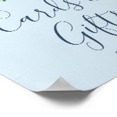 Romantic Peony Flowers | Licht blauwe Kaarten en c Poster (Hoek)