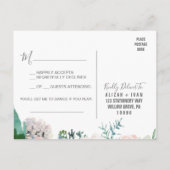 Romantic Peony Flowers Song Request RSVP Briefkaar Uitnodiging Briefkaart (Achterkant)