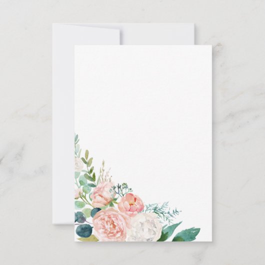 Romantic Peony Flowers Song Request RSVP Card (Achterkant)