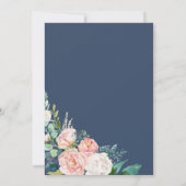 Romantic Peony Flowers | Verlenging van de blauwe  Kaart (Achterkant)