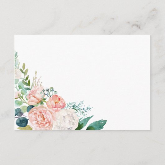 Romantic Peony Flowers Weddenschap goed Informatiekaartje (Achterkant)