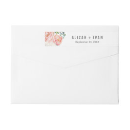 Romantic Peony Flowers Weddenschap Wrap rond label