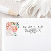 Romantic Peony Flowers Wedding Etiket (Insitu)