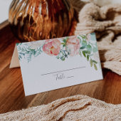Romantic Peony Flowers Wedding Plaatskaartje
