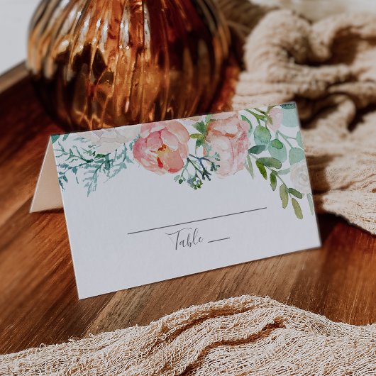 Romantic Peony Flowers Wedding Plaatskaartje