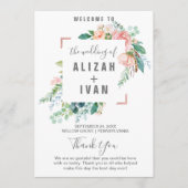 Romantic Peony Flowers Wedding Programme Programmakaart (Voorkant)