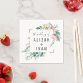 Romantic Peony Flowers Wedding Servet (Insitu)