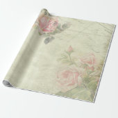 Romantic Peony Wrapping Paper Roll Cadeaupapier (Uitgerold)