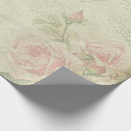 Romantic Peony Wrapping Paper Roll Cadeaupapier (Hoek)