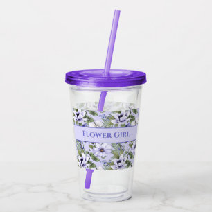 Romantic Periwinkle Florals Lavender Bloemenmeisje Acryl Drinkbeker