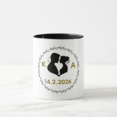 Romantic Personalized Couple Mug with Initials & W Mok (Midden)