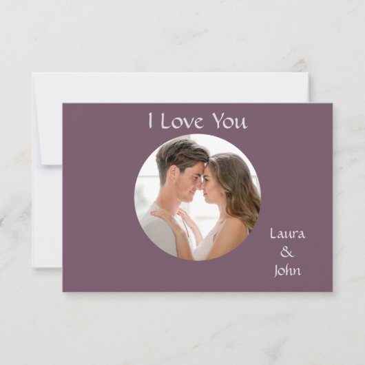 Romantic Personalized Couple Photo with Names Card (Voorkant)