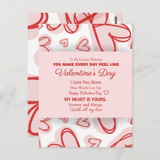 Romantic Personalized Valentine's Day Card  Briefkaart (Voorkant / Achterkant)