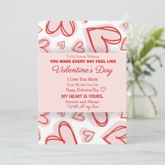 Romantic Personalized Valentine's Day Card  Kaart (Staand voorkant)