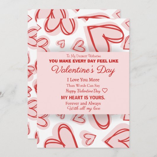 Romantic Personalized Valentine's Day Card  Kaart (Voorkant / Achterkant)