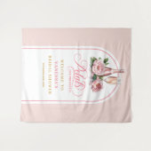 Romantic petals and prosecco bridal event banner wandkleed (Voorkant (horizontaal))
