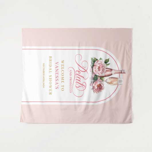 Romantic petals and prosecco bridal event banner wandkleed (Voorkant (horizontaal))