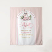 Romantic petals and prosecco shower wall decor wandkleed (Voorkant)