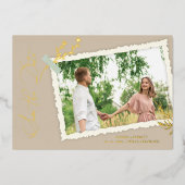 Romantic  Photo Album Scrapbook Effect Folie Uitnodiging (Voorkant)