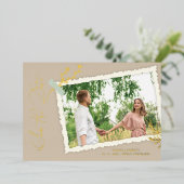 Romantic  Photo Album Scrapbook Effect Folie Uitnodiging (Staand Voorkant)