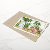 Romantic  Photo Album Scrapbook Effect Folie Uitnodiging (Gedraaid)