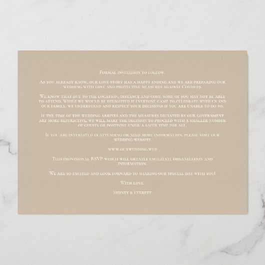 Romantic  Photo Album Scrapbook Effect Folie Uitnodiging (Achterkant)