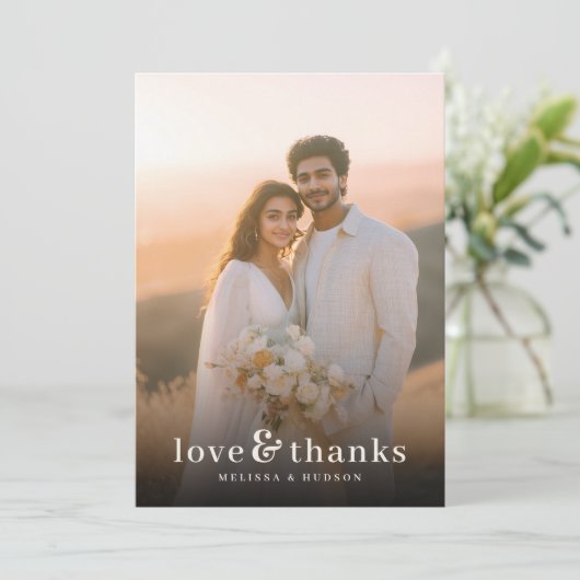Romantic Photo Bedankkaart (Staand voorkant)