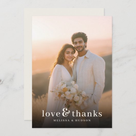 Romantic Photo Bedankkaart (Voorkant / Achterkant)