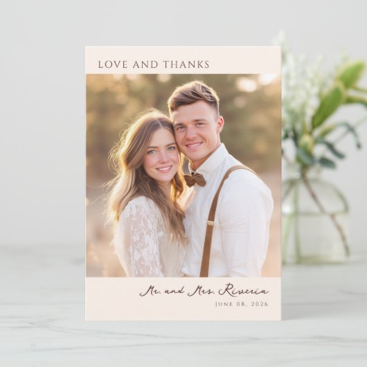 Romantic Photo Bedankkaart (Staand voorkant)