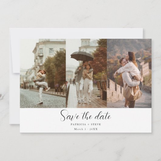Romantic Photo Collage Save the Date Wedding (Voorkant)