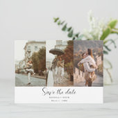 Romantic Photo Collage Save the Date Wedding (Staand voorkant)