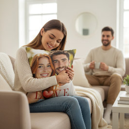 Romantic Photo Love Heart Valentine Couple Throw Kussen