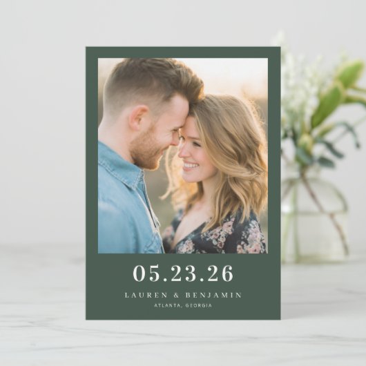 Romantic Photo Save The Date (Staand voorkant)