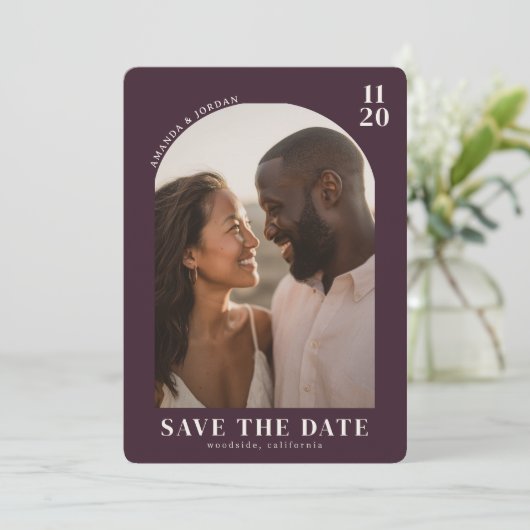 Romantic Photo Save The Date (Staand voorkant)