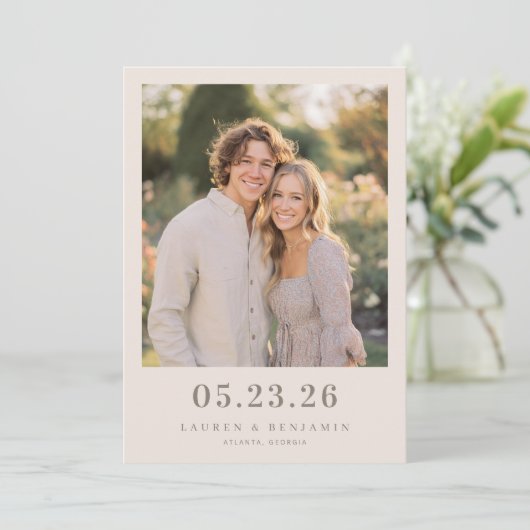 Romantic Photo Save The Date (Staand voorkant)