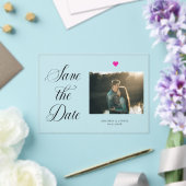 Romantic Photo Save the Date Acryl Uitnodigingen (Insitu (Huwelijk))